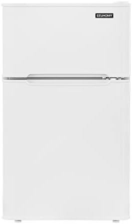 Ini Fridge With Freezer, 3.2 Cu.Ft Compact Refrigerator With Freezer, 2 Door Mini Fridge With Freezer, Upright For Dorm, Bedroom, Office, Apartment- Food Storage Or Drink Beer, Black.