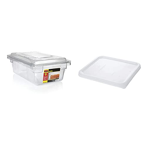 Rubbermaid Commercial Products 1815321 Food/Tote Box Storage Container With Lid, Plastic, Clear (Container And Lid)