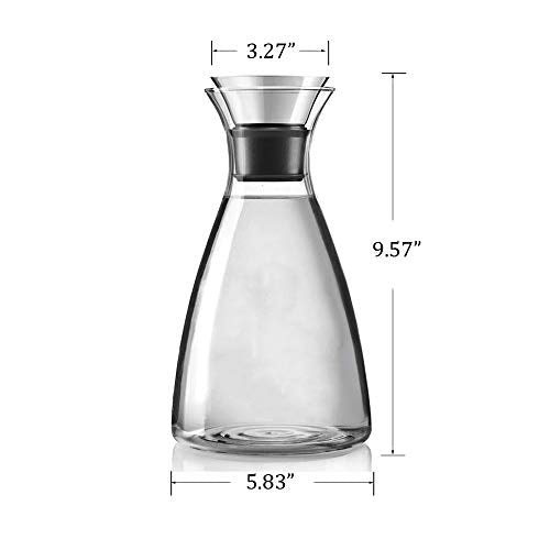 55 Oz Heat Resistant Borosilicate Water Carafe Glass Pitcher With Stainless Steel Flow Lid