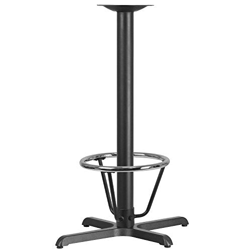23.5'' X 29.5'' Restaurant Table X-Base With 3'' Dia. Bar Height Column And Foot Ring