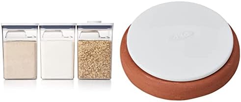 OXO Good Grips 6 Piece(3 Containers & 3 Scoops) Large Canister Set With Scoops, 4.4 Qt Each, White