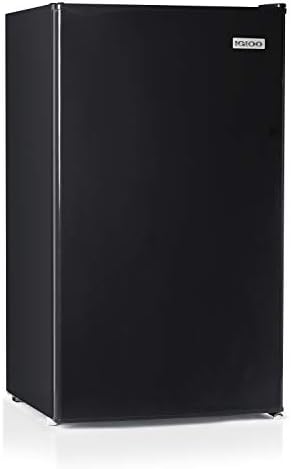 Igloo IRF32BK Single Door Compact Refrigerator With Freezer, Slide Out Glass Shelf, Perfect For Homes, Offices, Dorms, 3.2 Cu.ft, Black