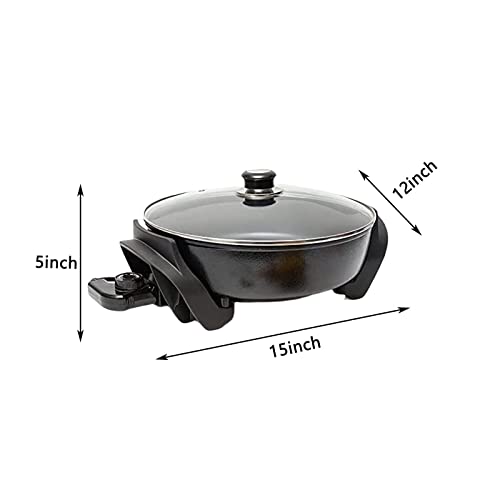 Nstick Extra Deep Electric Skillet - With Lid With Steam Vent (12 Inch)