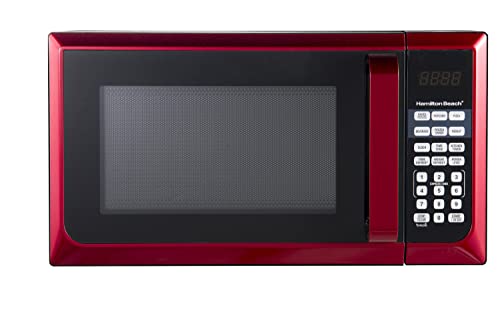 0.9 Cu. Ft. Countertop Microwave Oven, 900 Watts, Red Stainless Steel