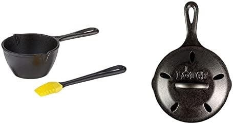 Lodge Cast Iron Silicone Brush Melting Pot, 15.2 Oz, Black