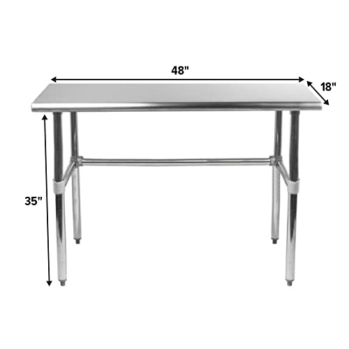 Express KitchQuip Open Base Stainless Steel Work Table With Galvanized