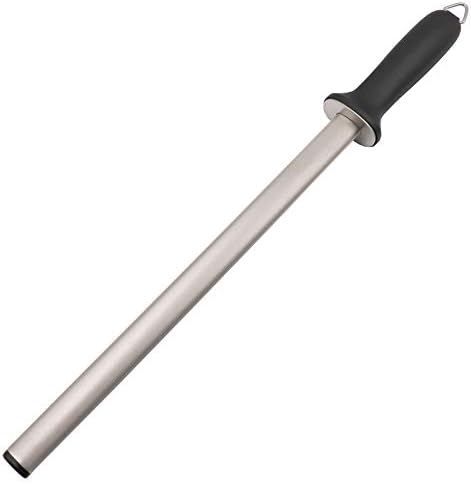 Wiitek 10inch Diamond Knife Honing Rod, Professional Chef Knife Sharpening Steel, Kitchen Knives Sharpeners, Oval 600# Grit, Ideal For Chef Knife, Cooking Knife, Butchers Knife And Japanese Knife
