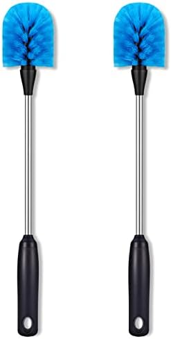Tainless Steel Bottle Brush, 2 Pack Long Handle Water Bottle Scrubbing Brush, Built For Cleaning Sports Bottles, Baby Bottles, Cups, Mugs, Glasswares, Tumblers, Wine Decanters, Flask, 13 In - 15 In