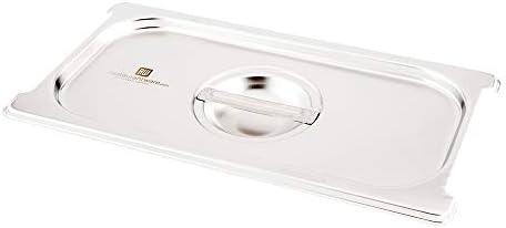 LID ONLY: Met Lux 10.25 X 6.25 Inch Steam Table Pan Lid, 1 Hotel Pan Lid - Fits 1/4 Size Steam Table Pan, Table Pan Sold Separately, Stainless Steel Steam Pan Cover, Built-In Handle - Restaurantware