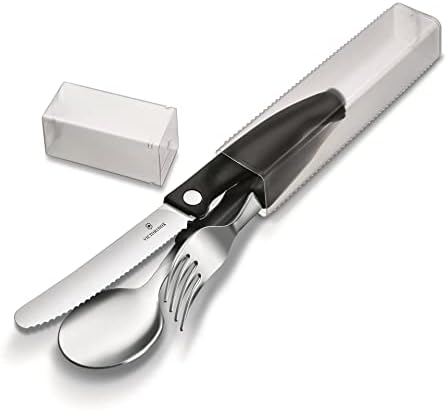 Victorinox Swiss Classic Classic Paring Knife, Fork And Spoon Set Black 3-Pieces