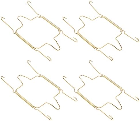 4pcs Wall Plate Hangers Gold Spring Dish Hooks Wire Plate Hook Holder Invisible Plate Hanger Decorative Dish Holder With Hooks For Home Wall Ornament