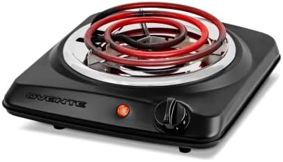 Vente Electric Double Coil Burner 6 & 5.75 Inch Hot Plate Cooktop With Temperature Control And Easy To Clean Stainless Steel Base, 1700W Portable Countertop Stove For Home Or Dorm, Black BGC102B