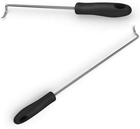 Food Flipper And Meat Hook For Grilling, Flipping, And Turning Vegetables And Meats BBQ Grill And Smoker Accessories, Right-Handed, 17 In