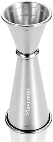 Japanese Jigger 2 Oz 1 Oz - MOSEHOOT Jigger For Bartending, Stainless Steel Bar Alcohol Measuring Tools - Silver