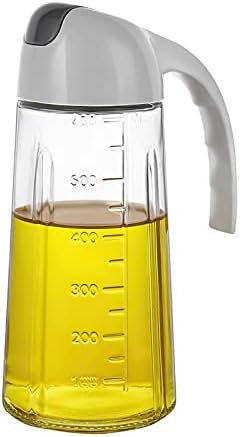 Glass Olive Oil Dispenser Bottles For Kitchen, Automatic Flip Cooking Oil Dispenser Bottle, Vinegar Dispenser Bottle, 650ML 22oz