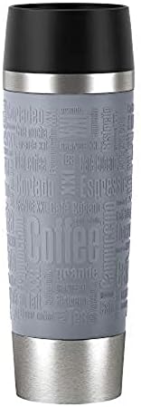 Emsa Msa N20131 Travel Mug Thermo/Insulated Stainless Steel 0.5 Litres Hot 4 Hours Cold 8 Hours BPA Free 100% Leak Proof Dishwasher Safe 360° Drinking Opening Grey