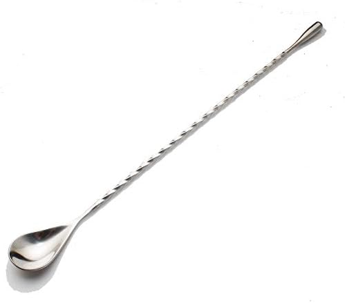 2 Pcs Mixing Bar Spoon 12 Inches 18/10 Stainless Steel Spiral Pattern Morphine Bartender Whiskey Cocktail Shaker Spoon