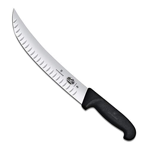Victorinox 10" Cimeter Knife, Curved Blade, Granton, Black Fibrox Handle 5.7323.25