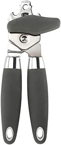 Can Opener Manual Heavy Duty, Can Opener Smooth Edge, Stainless Steel Sharp Blade, Good Soft Grips, Anti-slip Handle Gray