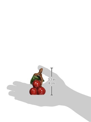 10183 A Pair Of Red Cherry Bunch With Leaves Salt And Pepper Shakers
