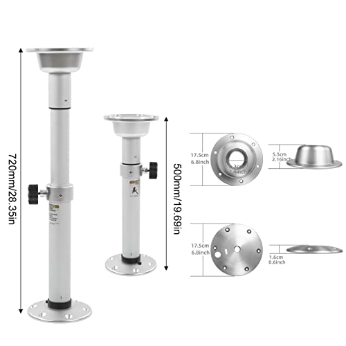 DAUERHAFT RV Table Pedestals, Strong Detachable Aluminium Alloy Rustproof Stable Table Stand 540‑760mm For Caravan For Boat