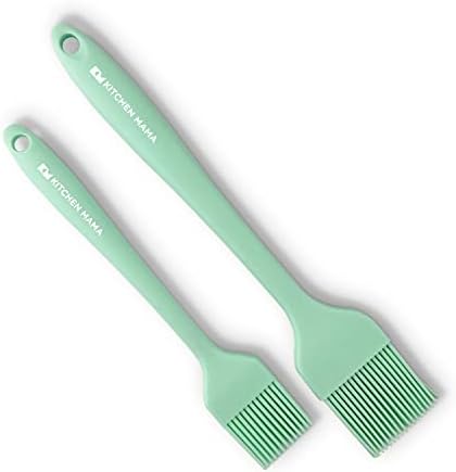 Silicone Basting Pastry Brush: Set Of 2 Heat Resistant Basting Brushes For Baking, Grilling, Cooking And Spreading Oil, Butter, BBQ Sauce, Or Marinade. Dishwasher Safe(Metal Grey)