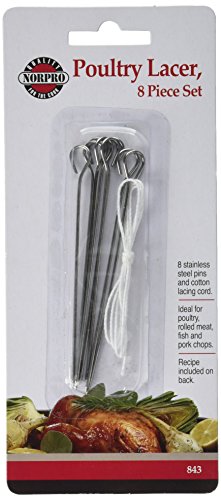 Norpro Stainless Steel Poultry Lacers, Set Of 8, Pack Of 1, Metallic