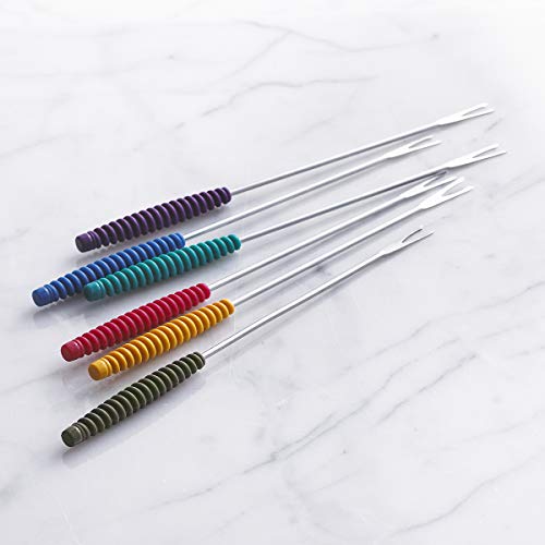 Meat Forks With Silicone Handles Fondue Set, Standard, Multicolored