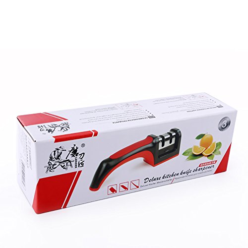 Two Stage Carbide & Ceramic Grit Kitchen Knife Sharpener T1206TC