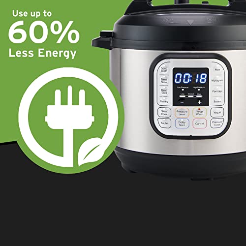 7-in-1 Electric Pressure Cooker With Easy-Release Steam Switch, Slow Cooker, Rice Cooker, Steamer, Sauté, Yogurt Maker, Warmer & Sterilizer, Stainless Steel