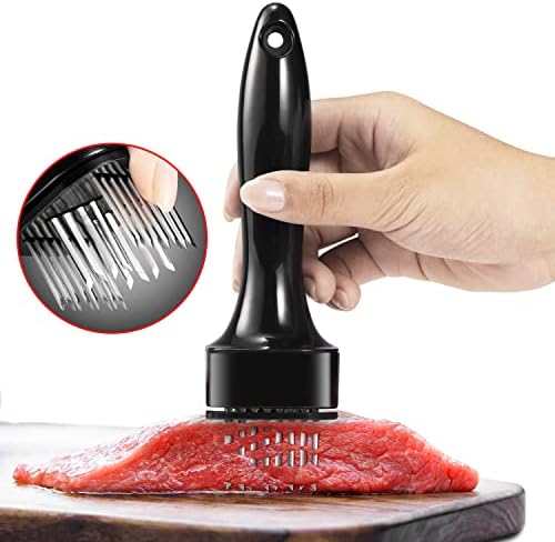 JY COOKMENT Meat Tenderizer Tool With 24 Stainless Steel Ultra Sharp Needle Blades, Kitchen Cooking Tool Best For Tenderizing, BBQ, Marinade