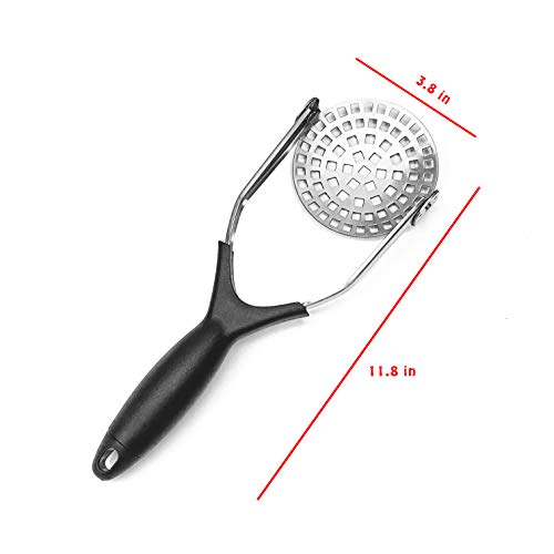 Clever Monster Stainless Steel Potato Masher - Heavy Duty With Garlic Press, Cooking And Kitchen Gadget - Convenient For Making Mashed Potatoes, Vegetables And Fruits
