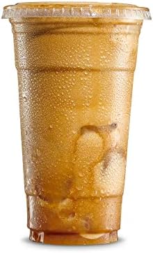 16 Oz 50 Sets Plastic Cups With Lids BPA Free Clear Plastic Cups Disposable Coffee Cups Clear Cups For Water Soda Juice Drinking Cups & Lids For Office, Shop & Restaurant
