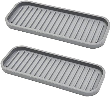 Silicone Sponge Holder, Tray For Soap And Sponge, Kitchen Sink Tray, Accessories To Help You Clean Kitchen Sink, Sink Sponge Rack(White, 2 Pack)