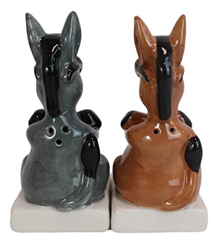 Ceramic A Couple Of Badasses Brown And Gray Jackass Donkeys With Shades Magnetic Salt And Pepper Shakers Set Figurines Party Kitchen Tabletop Country Farm Collectible Decorative Accents
