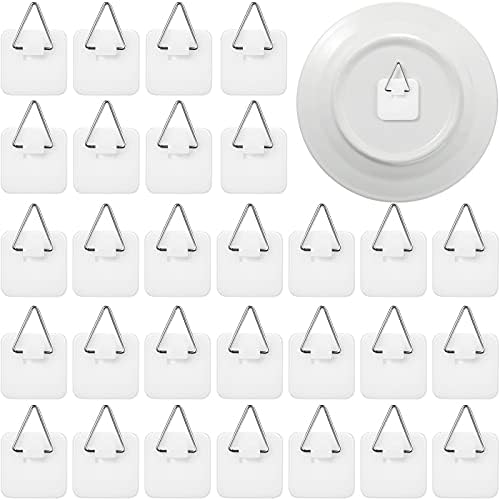 Invisible Adhesive Plate Hanger Vertical Plate Holders For Plate Pictures Wall Art Decor Supplies, 1.25 Inch (40 Pieces)