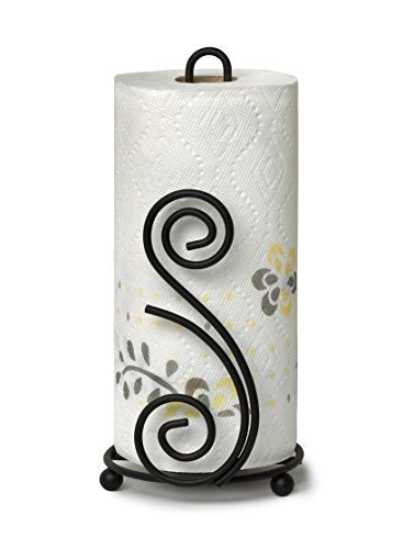 Oll DECO Paper Towel Holder, Black, Medium