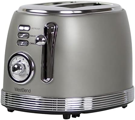 Toaster 2 Slice Retro-Styled Stainless Steel With 4 Functions And 6 Shade Settings, 850-Watts, Gray