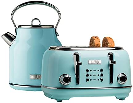 Aden Heritage 2 Slice Wide Slot Stainless Steel Bread Toaster With Heritage 2 Slice Wide Slot Stainless Steel Bread Toaster, Turquoise