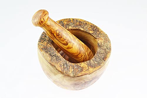 Olive Wood Rustic Mortar And Pestle