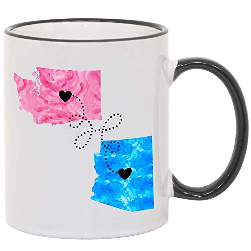Long Distance Personalized Relationship Mug, Custom States, Girlfriend, Boyfriend, Family, 11oz Or 15oz