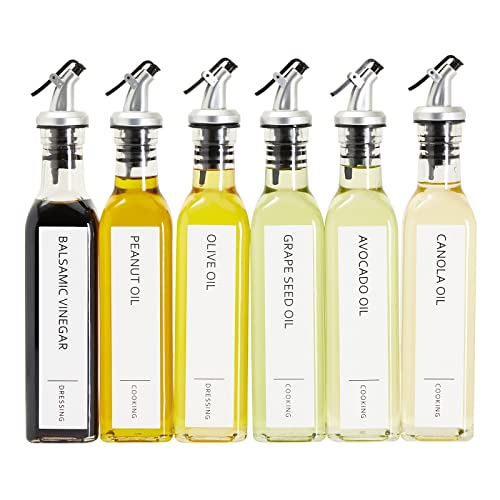 132 Preprinted Minimalist Oil Labels For Bottles, Condiments Labels, Oils And Vinegars Dispenser Stickers, Pantry Labels For Oil Bottles Organization