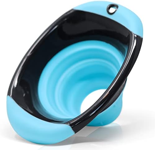 Kitchen Canning Funnel – Collapsible Silicone Food Funnel For Wide Mouth And Regular Mason Jars – Flexible Use For Coffee, Liquid, Jam, Cooking, Baking, Crafts - Teal/Gray