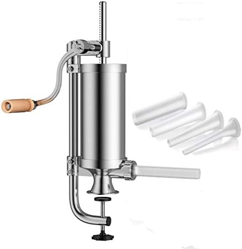 Meao Sausage Filler Stuffer Home Made Machine - Stainless Steel Vertical Sausage Maker With Suction Base And Manual Crank For Household Use Or Commercial - Capacity 2.5 LBS #1
