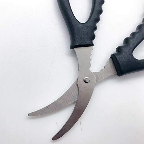 4 Pack Kitchen Seafood Scissors Fish Scissors Crab Scissors Lobster Scissors, Multifunctional Stainless Steel Seafood Scissors (2Pcs Black, 2Pcs Red)