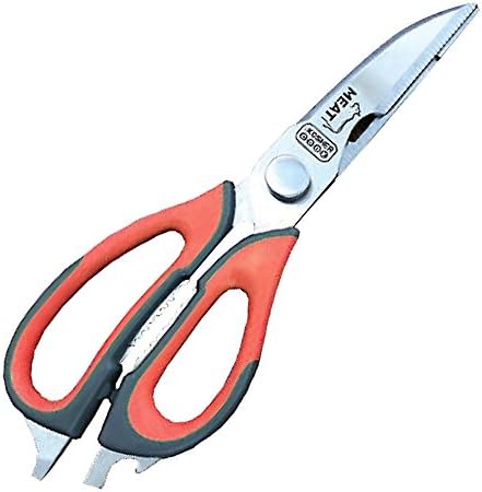 Meat Red Kitchen Shears – Heavy Duty Scissors With Ultra Sharp Blades And Comfort Rubber Grip Handles - Color Coded Kitchen Tools By The Kosher Cook