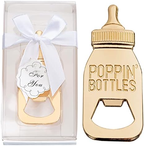24Pack Baby Bottle Openers For Baby Shower Favors Gifts, Decorations Souvenirs, Poppin Bottles Openers With Gifts Box Used For Guests Gender Reveal Party Favors (24, Blue And Pink)