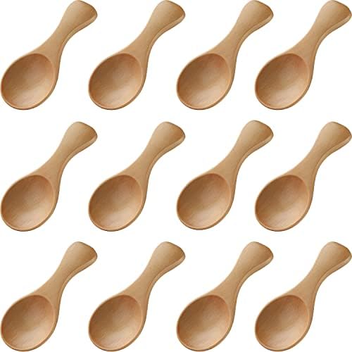 Mini Wooden Spoons Feed Spoons Scoop Sugar Salt Tea Leaf Milk Powder Scale Teaspoons Measuring Scoop Seasoning Spoons (S-12)