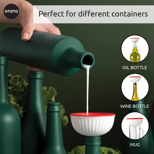 Magic Mushroom Small Funnel - Kitchen Funnels For Filling Bottles Or Containers - Silicone Funnel, Plastic Funnel For Liquids - 100% Food Safe, BPA-Free, Dishwasher Safe Collapsible Funnel
