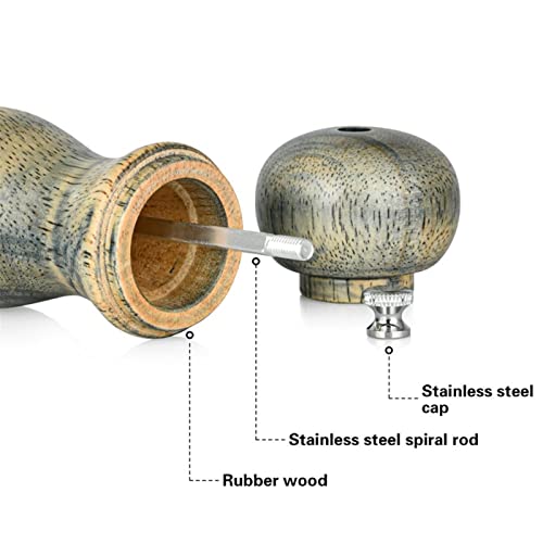 Rofessional 2PC Rubber Wood Salt Mill With Adjustable Ceramic Grinder Kitchen Tools
